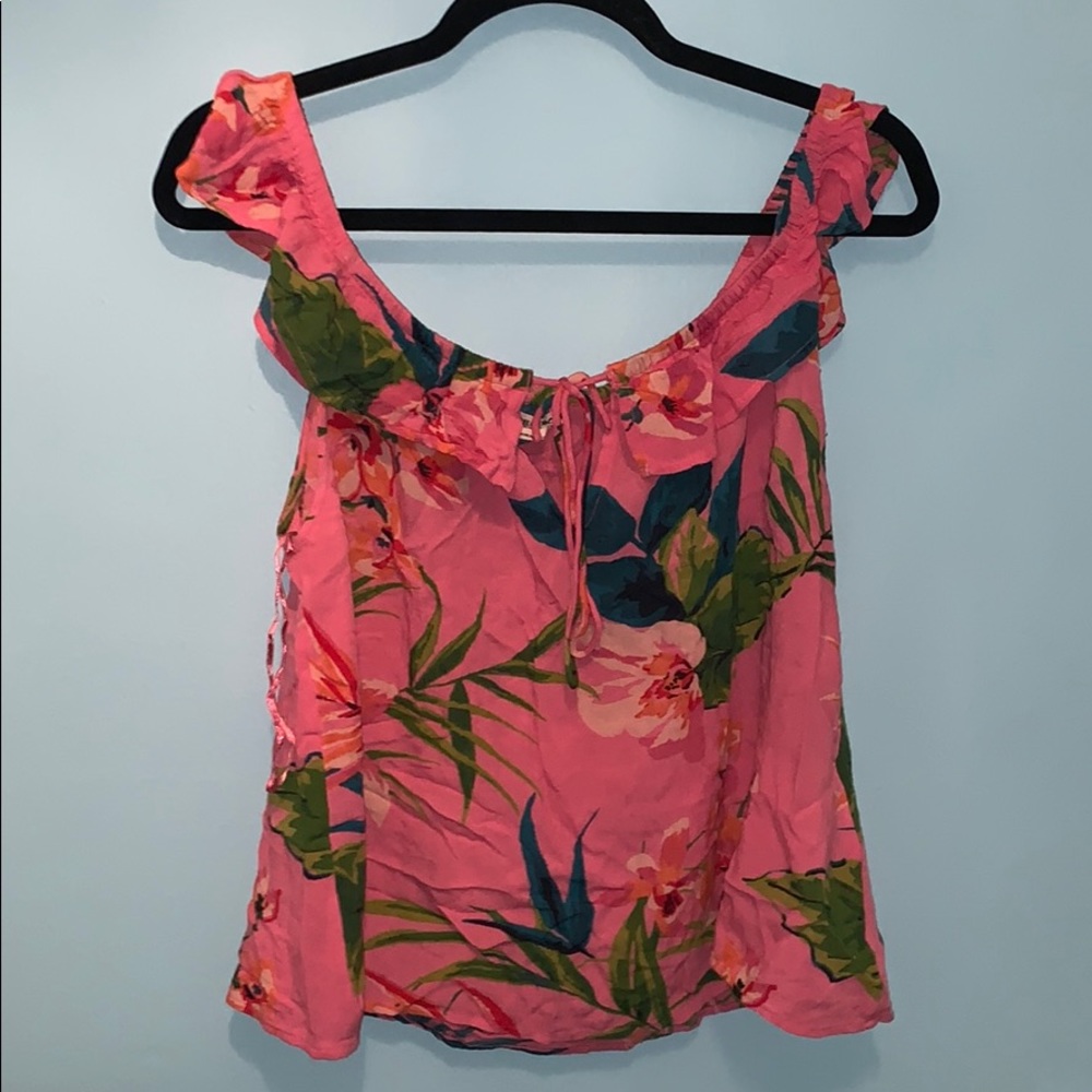 Floral pink off the shoulder top!